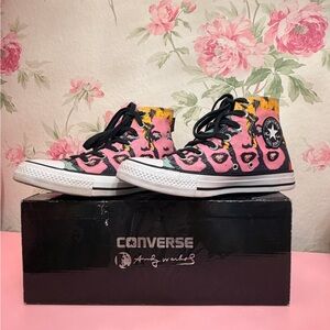 Andy Warhol Converse High-Top Sneakers in Pink, Yellow, Black